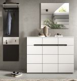 Garderobe Set 3-teilig Cooper in wei� und grau 180 cm, Soft-Close