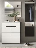 Garderobe Set 3-teilig Cooper in wei� und grau 140 cm, Soft-Close