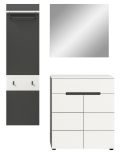 Garderobe Set 3-teilig Cooper in wei� und grau 140 cm, Soft-Close