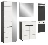 Garderobe Set 4-teilig Cooper in wei� und grau 220 cm, Soft-Close
