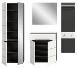 Garderobe Set 4-teilig Cooper in wei� und grau 220 cm, Soft-Close