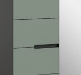 Garderobenschrank Cooper in Salbei gr�n und Basalt grau 65 x 190 cm variable Inneneinteilung, Soft-Close
