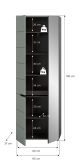 Garderobenschrank Cooper in Salbei gr�n und Basalt grau 65 x 190 cm variable Inneneinteilung, Soft-Close