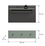 Garderobenpaneel Cooper in Salbei gr�n und grau Set 2-teilig 80 cm