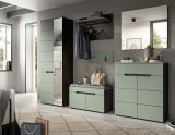 Garderobe Set 4-teilig Cooper in Salbei Gr�n und Basalt Grau 160 cm, Soft-Close