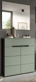 Garderobe Set 2-teilig Cooper in salbei und grau Schuhkommode und Spiegel, Soft-Close