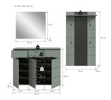 Garderobe Set 3-teilig Cooper in Salbei und Grau 215 cm, Soft-Close