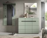 Garderobe Set 3-teilig Cooper in Salbei und Grau 215 cm, Soft-Close
