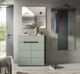 Garderobe Set 3-teilig Cooper in Salbei und Grau 175 cm, Soft-Close