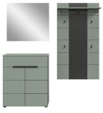 Garderobe Set 3-teilig Cooper in Salbei und Grau 175 cm, Soft-Close