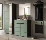 Garderobe Set 4-teilig Cooper in Salbei und Grau 220 cm, Soft-Close