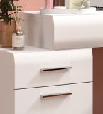Schminktisch Freeze in wei� Hochglanz Kosmetiktisch mit Spiegel 120 x 138 cm
