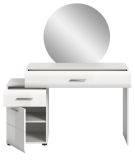 Schminktisch Freeze in wei� Hochglanz Kosmetiktisch mit Spiegel 120 x 138 cm