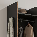 Garderobe Salud in grau und Nox Eiche Kompaktgarderobe 42 x 189 cm