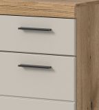 Badezimmer Kommode Shawn in Sand Kashmir und Evoke Eiche Badschrank 37 x 88 cm