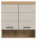 Badezimmer H�ngeschrank Shawn in Sand Kaschmir und Evoke Eiche Badschrank h�ngend 74 x 79 cm
