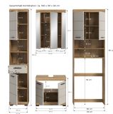Badm�bel Set 4-teilig Shawn in Sand Kashmir und Evoke Eiche Badkombination 190 x 191 cm