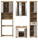 Badm�bel Set 4-teilig Shawn in Sand Kashmir und Evoke Eiche Badkombination 190 x 191 cm