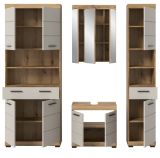Badm�bel Set 4-teilig Shawn in Sand Kashmir und Evoke Eiche Badkombination 200 x 191 cm