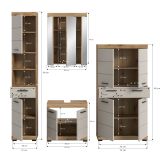 Badm�bel Set 4-teilig Shawn in Sand Kashmir und Evoke Eiche Badkombination 201 x 191 cm