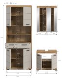 Badm�bel Set 3-teilig Shawn in Sand Kaschmir und Evoke Eiche Badkombination 149 x 191 cm