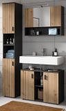 Waschbeckenunterschrank Livia in Artisan Eiche und grau Badezimmer Unterschrank 80 cm