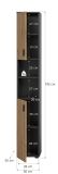 Badezimmer Hochschrank Livia in Artisan Eiche und grau Badschrank 30 x 192 cm