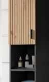 Badezimmer Hochschrank Livia in Artisan Eiche und grau Badschrank 30 x 192 cm