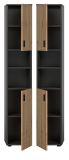 Badezimmer Hochschrank Livia in Artisan Eiche und grau Badschrank 30 x 192 cm