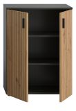 Badezimmer Kommode Livia in Artisan Eiche und grau Badschrank 60 x 81 cm
