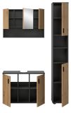Badm�bel Set 3-teilig Livia in Artisan Eiche und grau Badkombination 125 x 192 cm