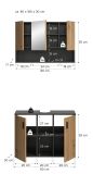 Badm�bel Set 2-teilig Livia in Artisan Eiche und grau Badkombination 80 x 180 cm
