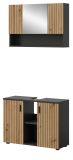 Badm�bel Set 2-teilig Livia in Artisan Eiche und grau Badkombination 80 x 180 cm