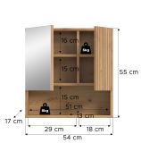 Badezimmer Spiegelschrank Livia in Artisan Eiche Badschrank mit Spiegel 54 cm