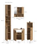 Badm�bel Set 4-teilig Livia in Artisan Eiche Badkombination 150 x 192 cm