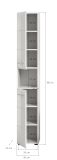 Badezimmer Hochschrank Cover in wei� Hochglanz Badschrank 30 x 185 cm