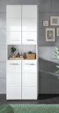 Badezimmer Hochschrank Cover in wei� Hochglanz Badschrank 60 x 185 cm