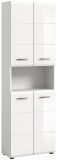 Badezimmer Hochschrank Cover in wei� Hochglanz Badschrank 60 x 185 cm