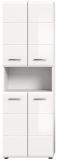 Badezimmer Hochschrank Cover in wei� Hochglanz Badschrank 60 x 185 cm