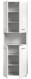 Badezimmer Hochschrank Cover in wei� Hochglanz Badschrank 60 x 185 cm