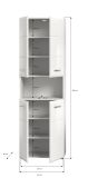 Badezimmer Hochschrank Cover in wei� Hochglanz Badschrank 60 x 185 cm