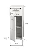 Badezimmer Kommode Cover in wei� Hochglanz Badkommode 30 x 80 cm