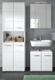 Badm�bel Set 3-teilig Cover in wei� Hochglanz Badkombination 135 x 185 cm