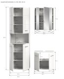 Badm�bel Set 3-teilig Cover in wei� Hochglanz Badkombination 135 x 185 cm