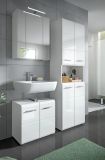 Badm�bel Set 3-teilig Cover in wei� Hochglanz Badkombination 135 x 185 cm