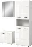 Badm�bel Set 3-teilig Cover in wei� Hochglanz Badkombination 135 x 185 cm