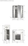 Badm�bel Set 3-teilig Cover in wei� Hochglanz Badkombination 105 x 185 cm