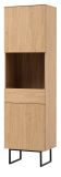 Vitrine Breda in Stone Eiche Vitrinenschrank 58 x 200 cm, mit Push-to-Open