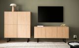 TV-Lowboard Breda in Stone Eiche 150 x 70 cm, mit Push-to-Open und Komforth�he