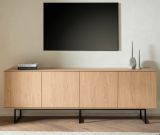 TV-Lowboard Breda in Stone Eiche 200 x 70 cm, mit Push-to-Open und Komforth�he